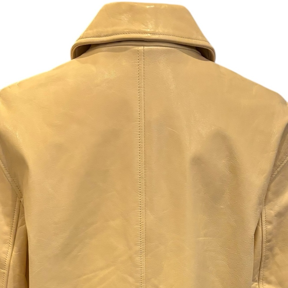 H&M NWT Loose Fit Leather Jacket/Blazer in Light Beige Sz XS - Picture 10 of 13